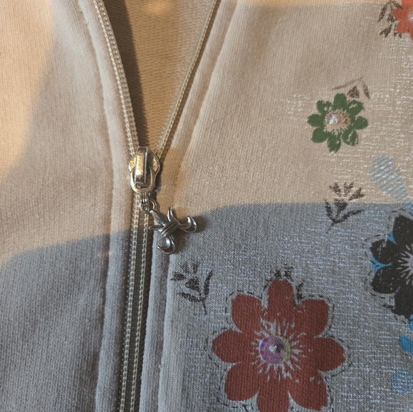 Big Flirt Floral Women's Hoodie - Cream - Picture 3 of 6